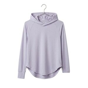 Swiss Alps Womens Lavender Heathered Lightweight Active Hoodie Small Thumbholes